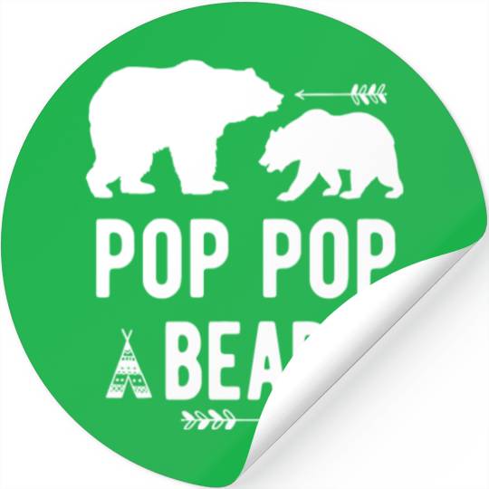 Pop Pop Bear Arrow Grandpa Bear Grandparents Stickers