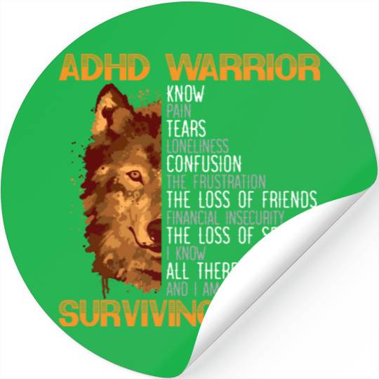 ADHD Warrior Embrace Neurodiversity ADHD Awareness Stickers