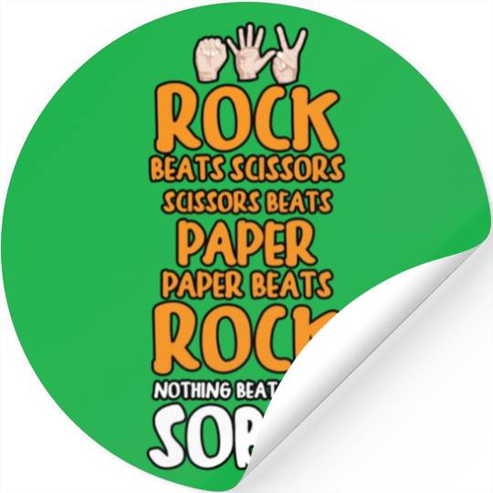 Sobriety Gift for Men or Women Rock Paper Scissors Stickers