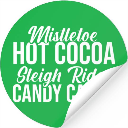 Mistletoe Hot Cocoa Sleigh Rides Candy Canes Stickers
