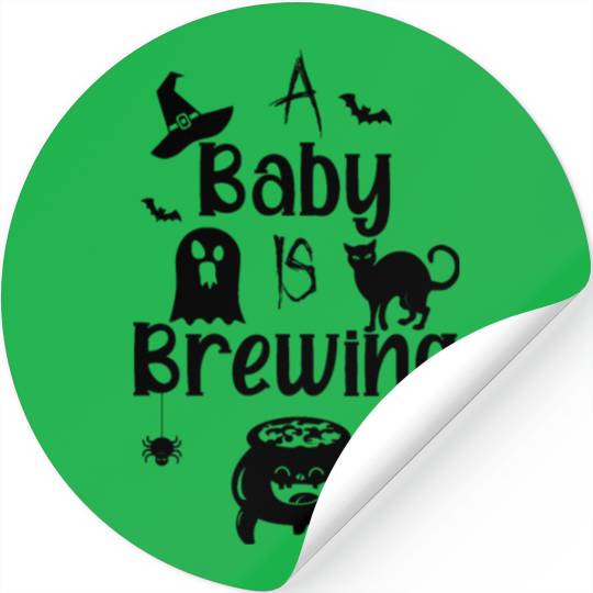 A Baby Is Brewing Maternity Halloween Women Funny Stickers