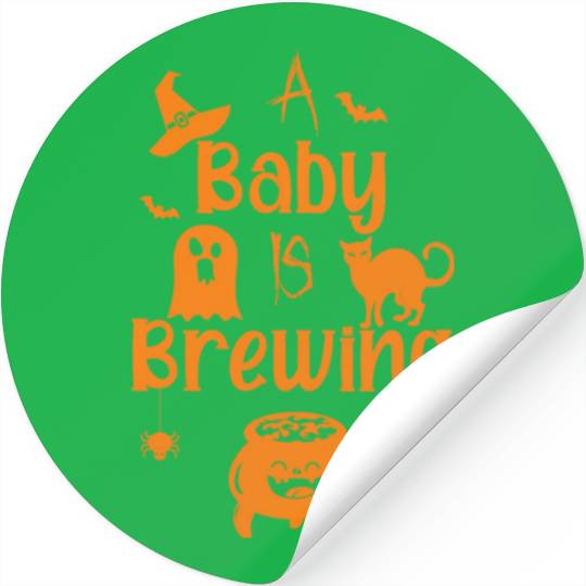 A Baby Is Brewing Maternity Halloween Women Funny Stickers