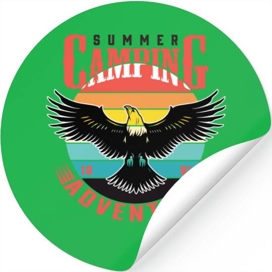 summer camping adventure Stickers