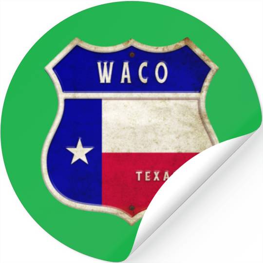 Waco Texas crest flags design Stickers