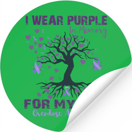 I Wear Purple In Memory Of My Son Stickers