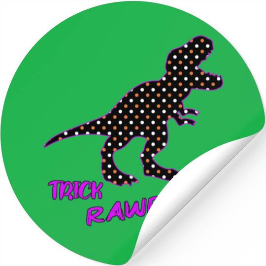 Trick RAWR Treat! - Halloween Tyrannosaurus Rex Stickers