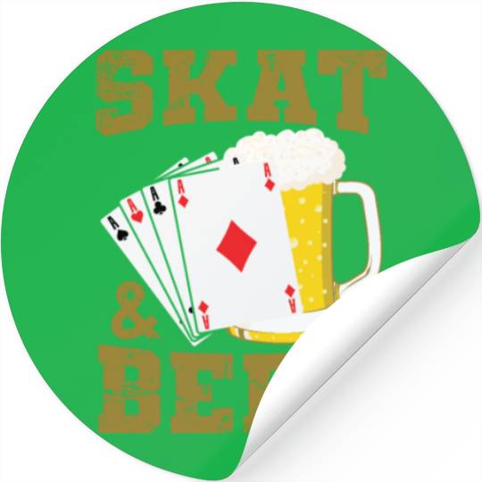 Skat and Beer Card Game Irritate playing Cards Stickers
