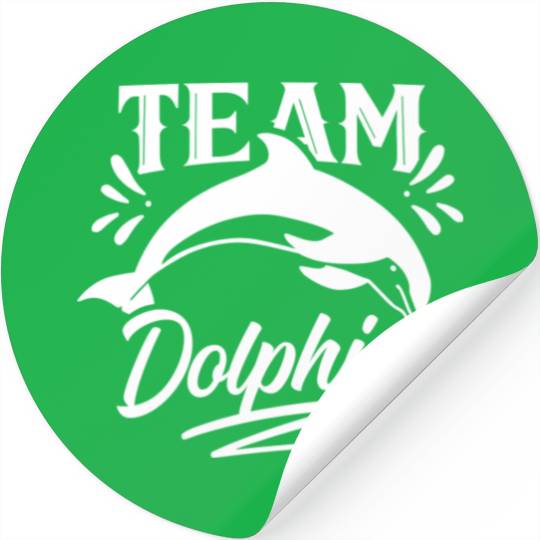 Team Dolphins Dolphin Lover Girls Cute Stickers