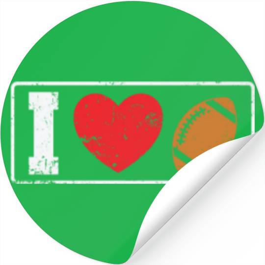 I Love Football Heart Short America Sports Stickers