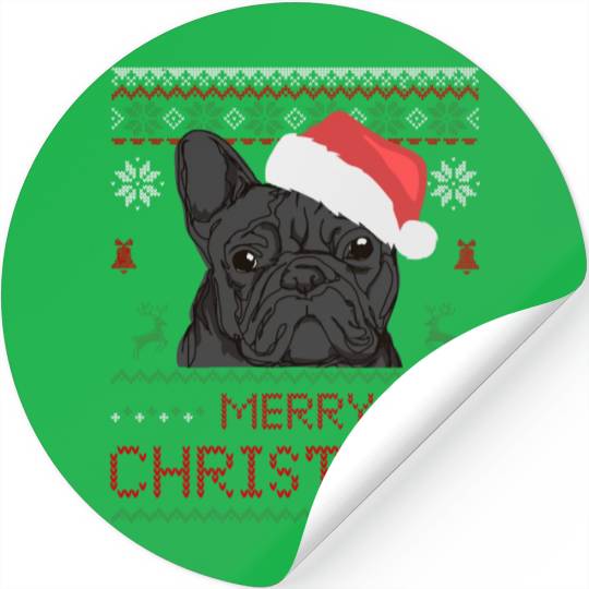 French Bulldog Merry Christmas Dog Lover Stickers