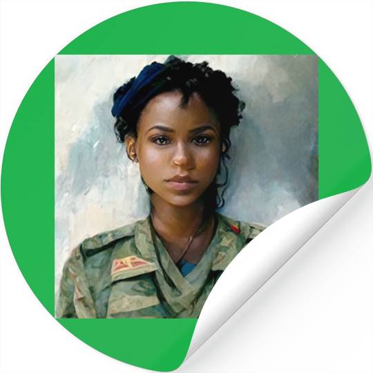 Beautiful US army combat medic painting Stickers