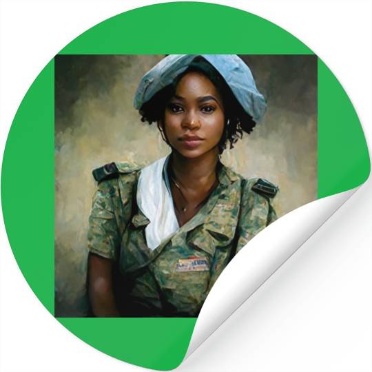 Beautiful US army combat medic painting Stickers