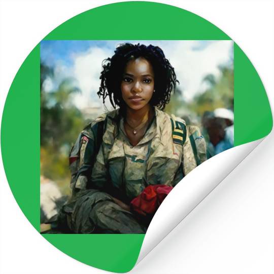 Beautiful US army combat medic painting Stickers