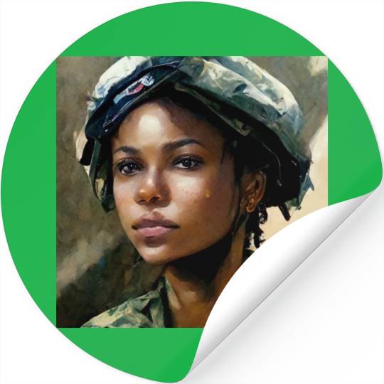 Beautiful US army combat medic painting Stickers