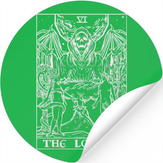 The Lovers Tarot Card Halloween Grim Reaper Gothic Stickers