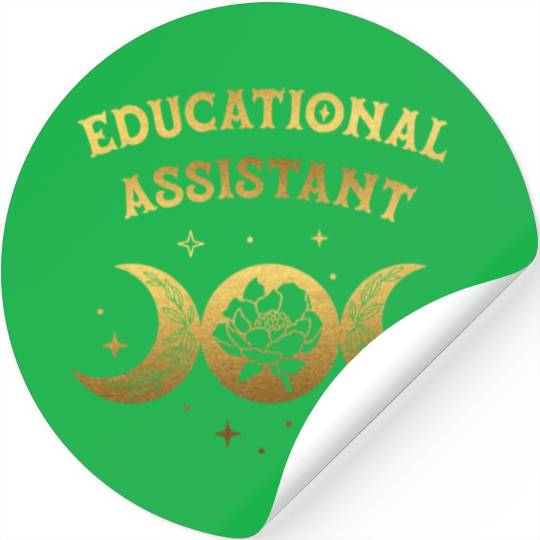Educational Assistant Boho Moon Stickers