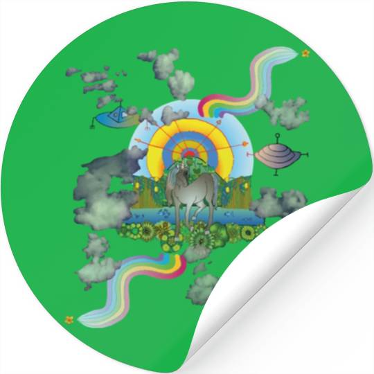 Unicorn Alien Rainbows Stickers