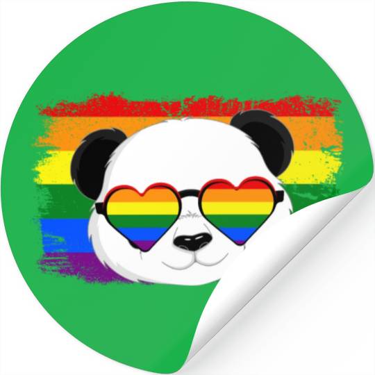 Rainbow Panda Bear LGBT Gay Pride Stickers