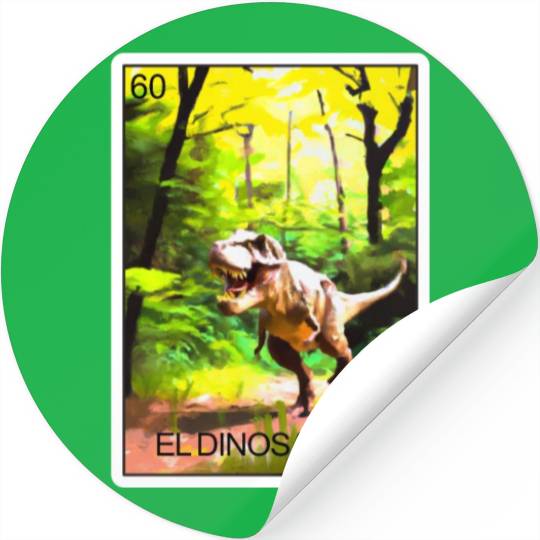 El Dinosaurio Dinosaur Card Mexican Lottery Card Stickers