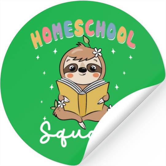 Homeschool Sloth Funny First Day Of School Stickers