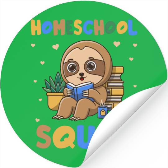 Homeschool Sloth Funny First Day Of School Stickers