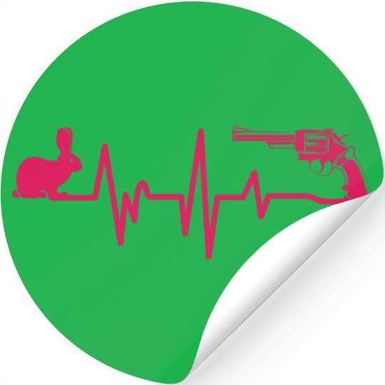 Heartbeat Rabbit Weapon Gun Hunting Gift Hunter Stickers