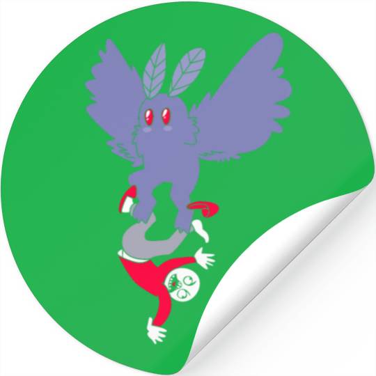 Mothman Abducting Human Goth Cryptid Funny Mothman Stickers