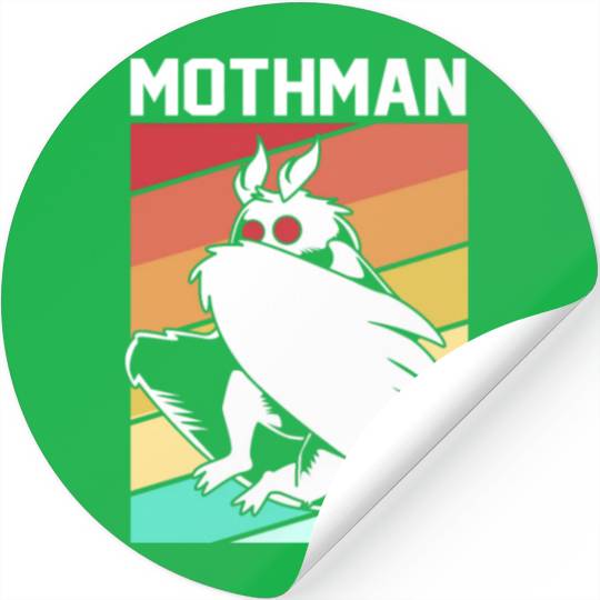 Retro Mothman Cryptid 80s Vintage Mothman Stickers