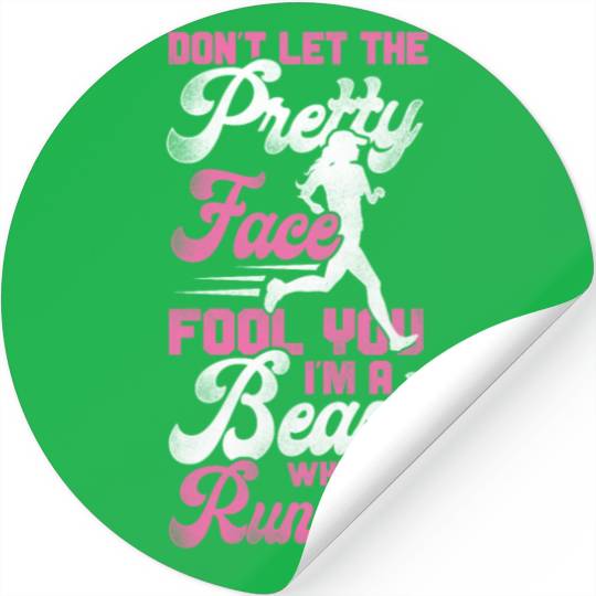 Running Runner Half Marathon Girl Stickers