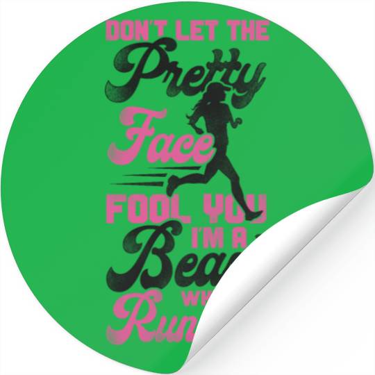 Running Runner Half Marathon Girl Stickers