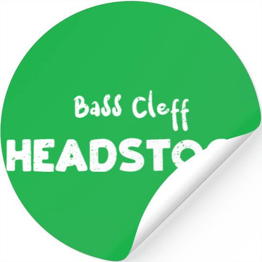 Bass Cleff Headstock - Guitar Stickers