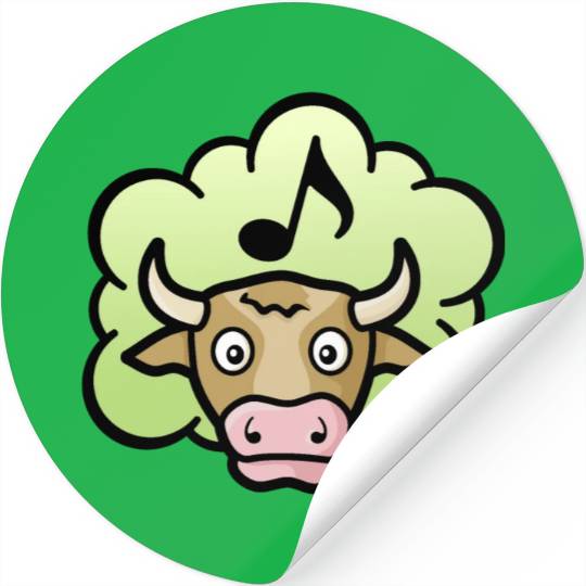 Cow Methane Cartoon Stickers