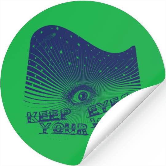 Eyes Wide Winter Storm 2 Deep Blue Stickers