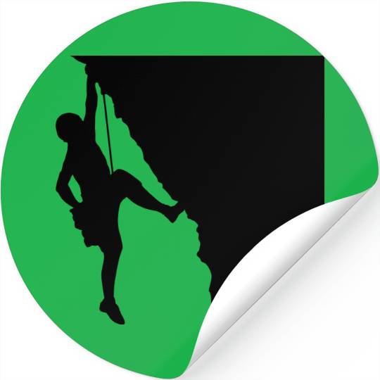 Rock climbing mountaineering silhouette Stickers
