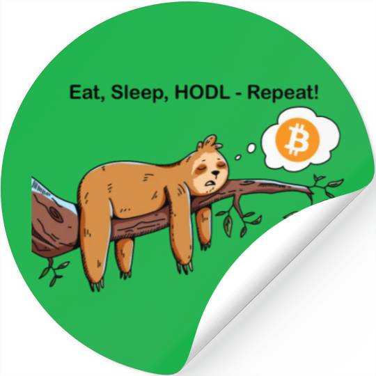Bitcoin Sloth BTC Crypto Day Trader Hodl Design Stickers