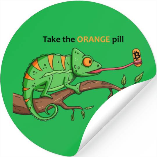 Bitcoin Chameleon BTC logo Crypto lover Hodl Stickers
