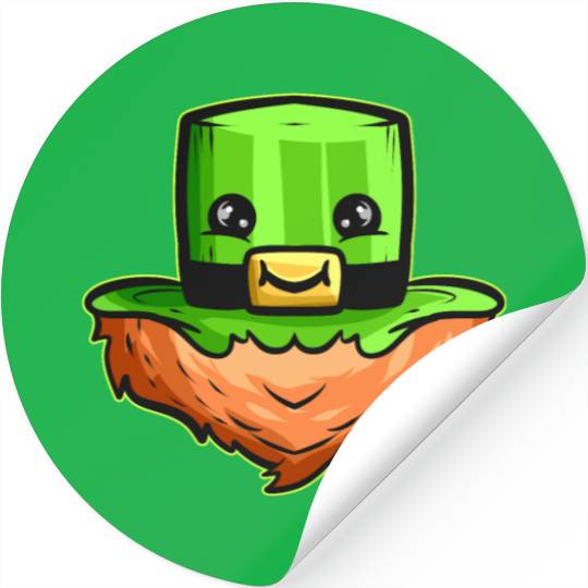 Kawaii Hat With Face And Red Beard For St. Stickers