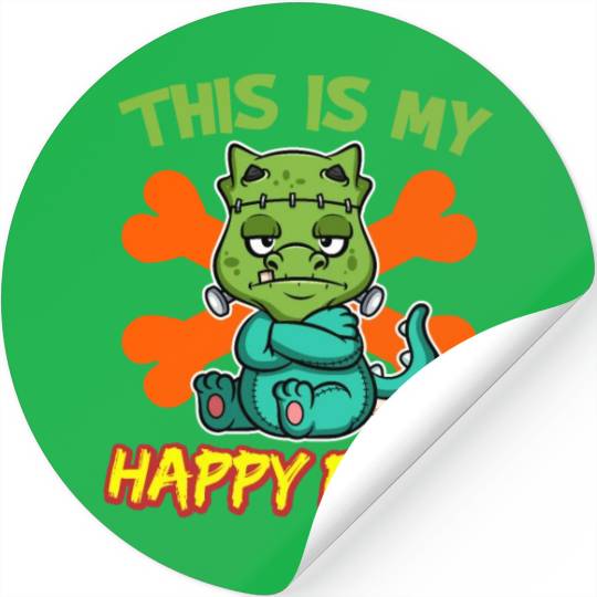 This Is My Happy Face Funny Halloween Monster Stickers