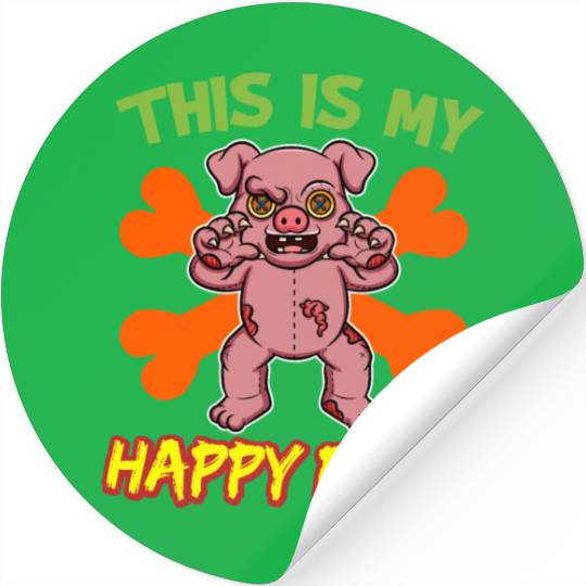 This Is My Happy Face Funny Halloween Monster Stickers