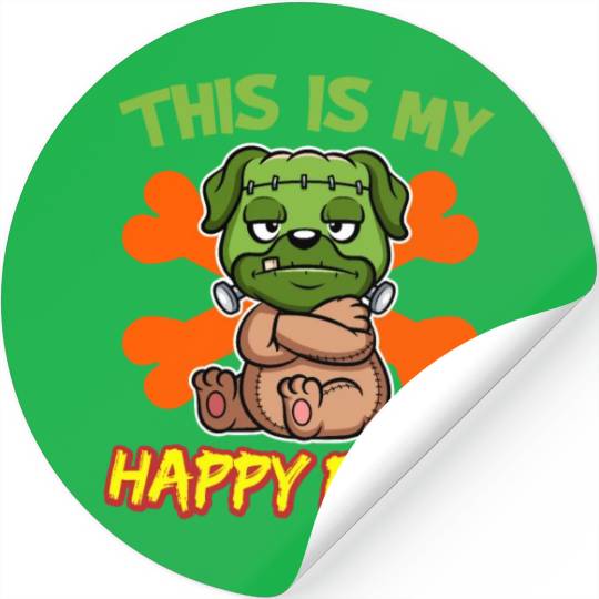 This Is My Happy Face Funny Halloween Monster Stickers