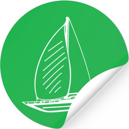 Sporty Sailing Boat With Sails Stickers