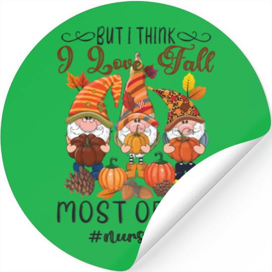 Gnomes I Love Fall Thanksgiving Stickers