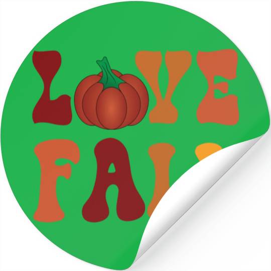 i love fa Stickers, Pumpkin Fall Stickers,