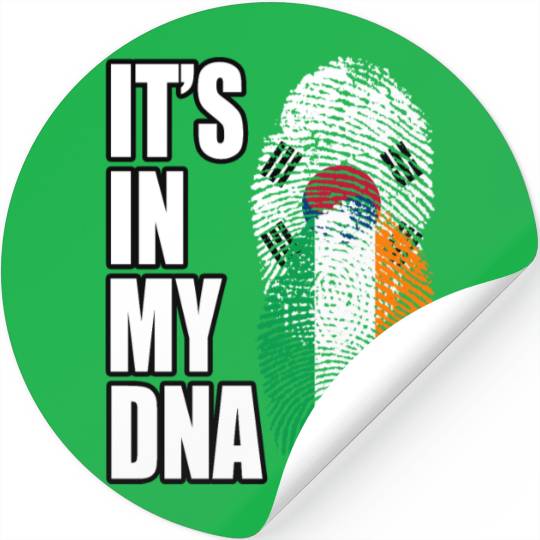 South Korean And Irish Mix Heritage DNA Flag Stickers