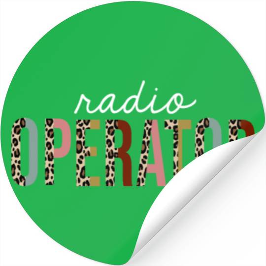 Radio Operator Leopard Print Funny Gift Stickers