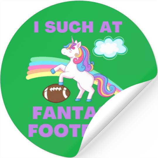 I Suck At Fantasy Football Funny Cute Unicorn Stickers
