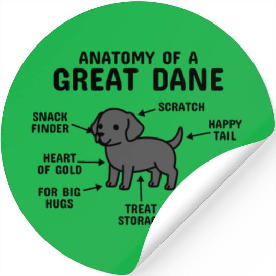 Anatomy Of A Great Dane Stickers