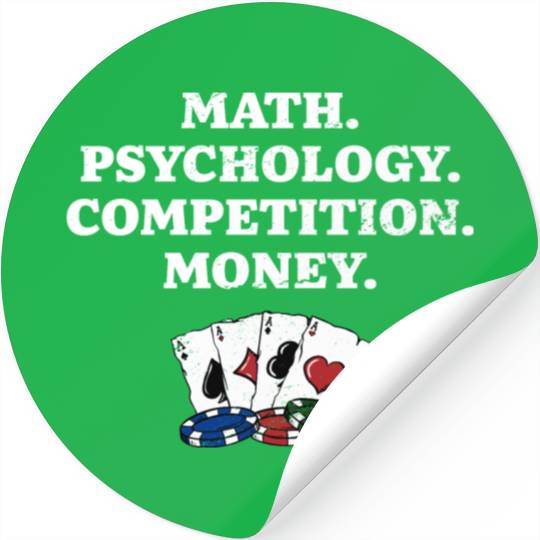 Math Psychology Competition Money Gambler Poker Stickers
