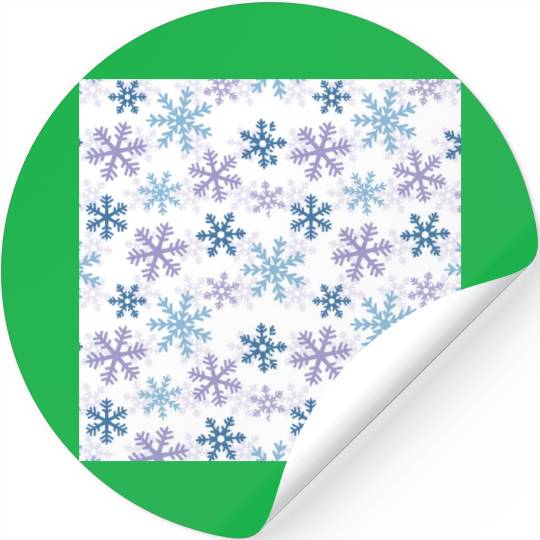 Modern Snowflakes Pattern White Stickers