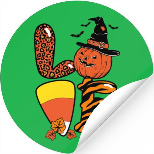Halloween Love Candy Corn Stickers